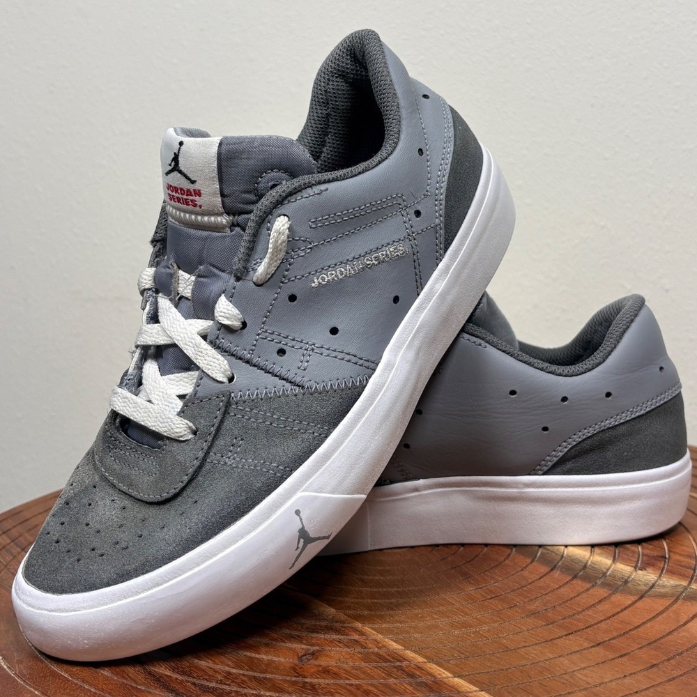Jordan Series ES Cool Grey White Red Low Top Sneakers DN3205-062 Boy's 5Y